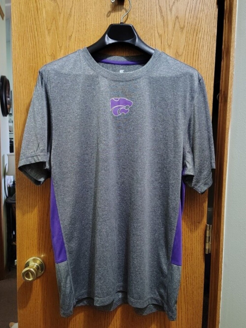 Colosseum Kansas State K-State Wildcats Mens Size XL Gray Purple Training Tee